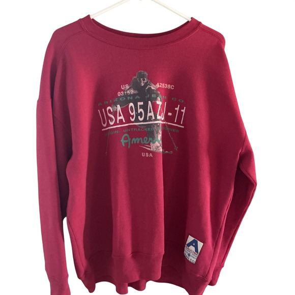 Arizona Jean Co. Tops - Arizona‎ Jean Co. USA 95AZJ-11 Red Graphic Sweatshirt Women's Large